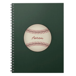 Green Vintage Baseball Notebook Gift