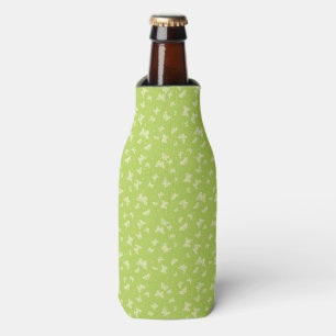 Green vintage butterfly motif pattern bottle cooler