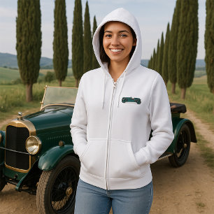 Green Vintage Car Classic Old-Timer Automobile Hoodie