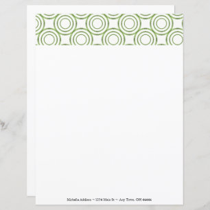 Green Vintage Circle Pattern Personalise Paper