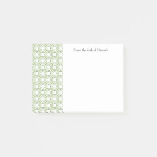 Green Vintage Circle Pattern Personalised Notes