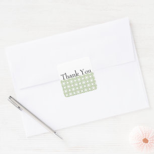 Green Vintage Circle Pattern Thank You Sticker