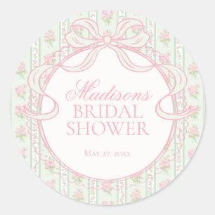 Green Vintage Fancy Floral Bridal Shower Seal