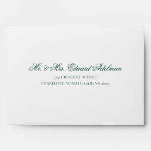 Green Vintage Floral Wedding Suite Envelope