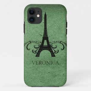 Green Vintage French Flourish Case-Mate iPhone Case