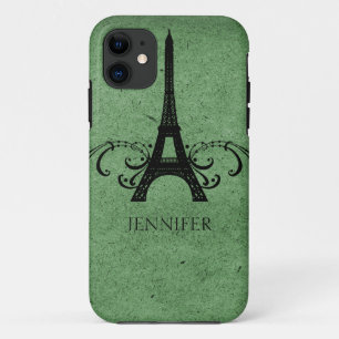 Green Vintage French Flourish Case-Mate iPhone Case