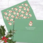 Green Vintage Retro Santa Claus Return Address Envelope<br><div class="desc">Make your holiday correspondence truly special with this custom green vintage Santa Claus return address envelope. Featuring a charming vintage Santa design paired with a customisable return address, this envelope adds a festive, nostalgic touch to your holiday cards and letters. The bold black background enhances the retro Santa motif, making...</div>
