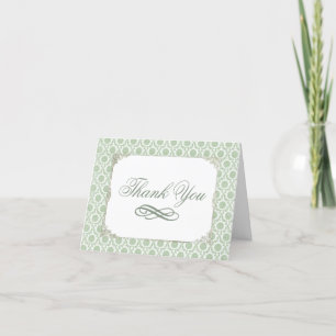 Green Vintage Shabby Bridal Thank You 