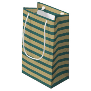 Green Vintage Striped Small Gift Bag