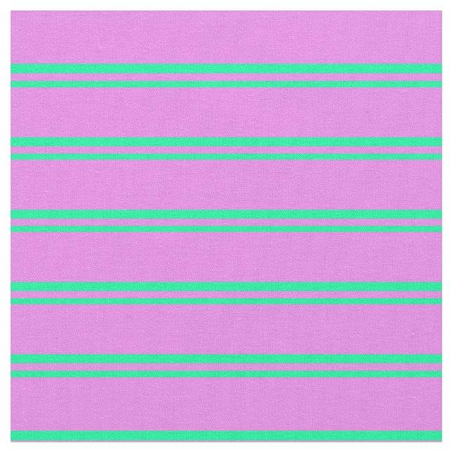 Green & Violet Striped Pattern Fabric (Close Up)