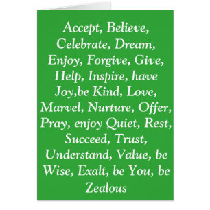 Green virtues card