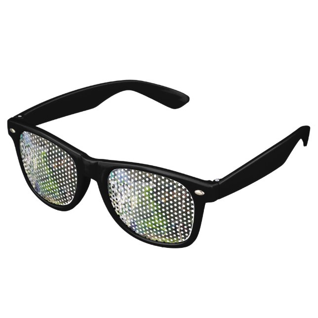 Green Visitor From Outer Space Graffiti Retro Sunglasses (Angled)