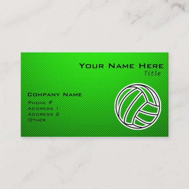 Green Volleyball Business Card (Front)
