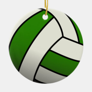 Green Volleyball Ceramic Tree Decoration