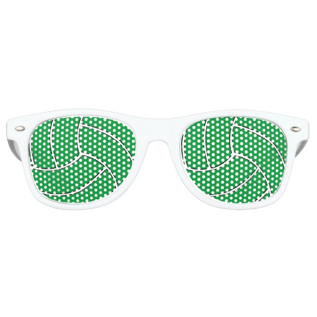 Green Volleyball Party Shades Sunglasses (Front)
