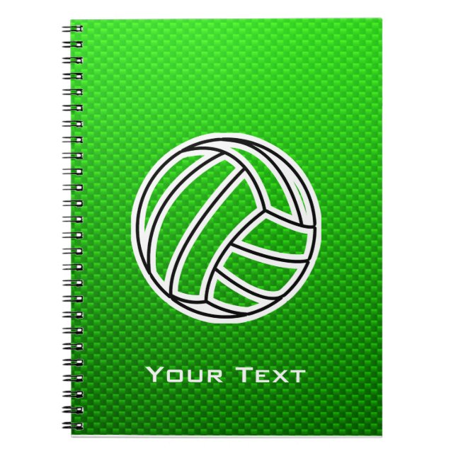 Green Volleyball Spiral Notebook (Front)