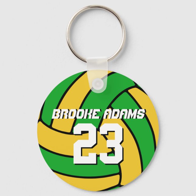 Green Volleyball Sports Team Brazil Keychain (Front)