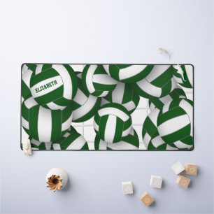 green volleyball team colours athlete name desk mat