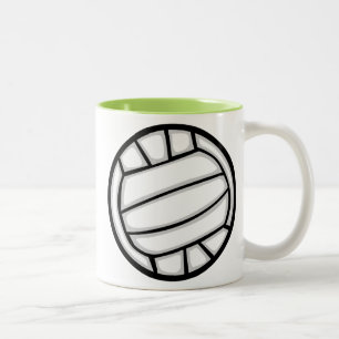 Green Volleyball Two-Tone Coffee Mug