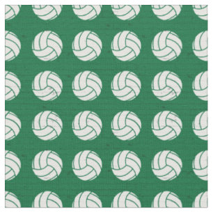 Green Volleyball Wood Floor Patterned Fabric