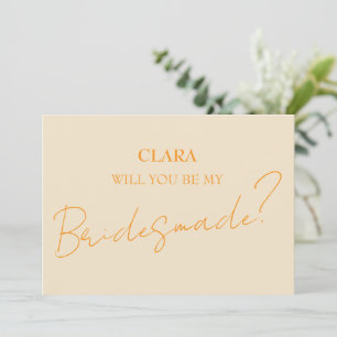 Green Vosvos Minimal Wedding Bridesmade Invitation