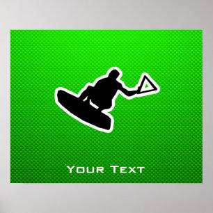 Green Wakeboarder Poster