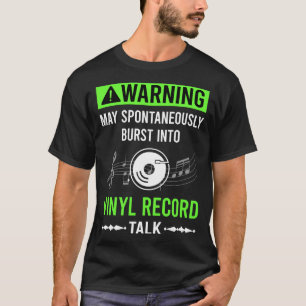 Green Warning Vinyl Record Records T-Shirt