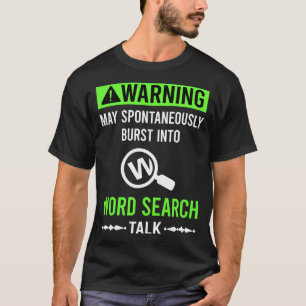 Green Warning Word Search T-Shirt