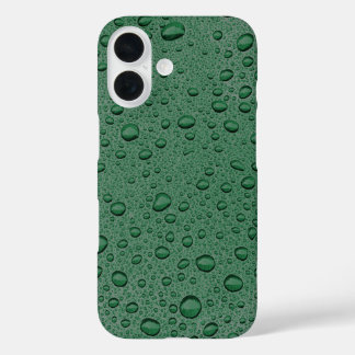 Green water droplets iPhone 16 case