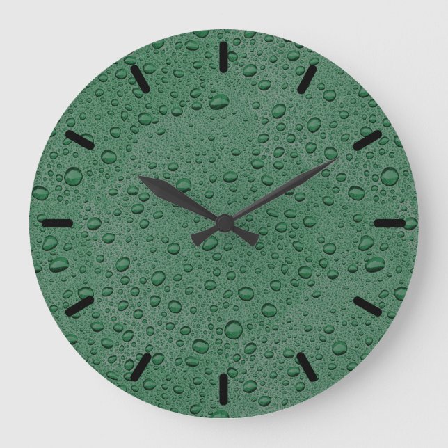 Green water droplets large clock (Front)