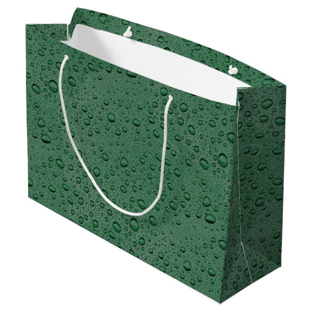 Green water droplets large gift bag (Back Angled)