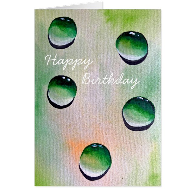 Green water drops art (Front)