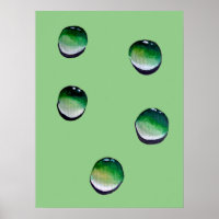 Green water drops water art