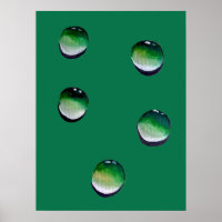 Green water drops water art