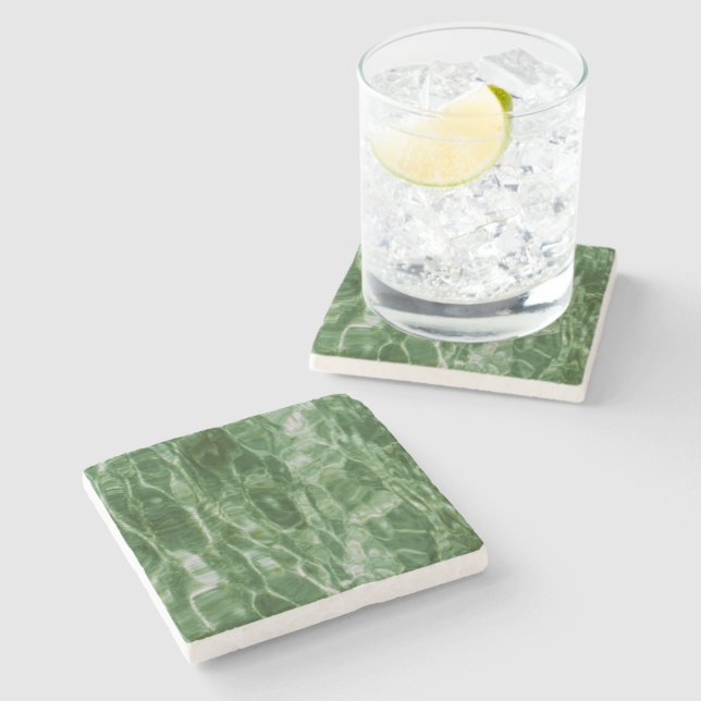Green Water Stone Coaster (Side)