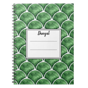 Green Watercolor Arabesque Notebook 