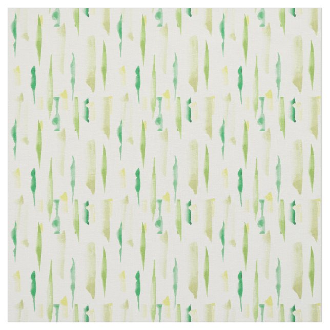 Green Watercolor Brush strokes Pattern Fabric (Swatch)