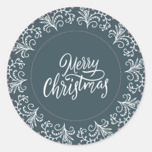 Green Watercolor Christmas Holiday Classic Round Sticker