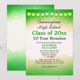 Green Watercolor Class Reunion Template