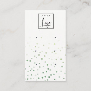Green Watercolor Confetti Logo 3 Earring Display Business Card