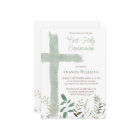 green watercolor cross First Communion