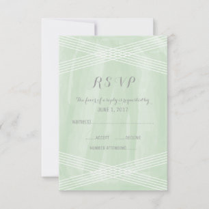 Green Watercolor Deco RSVP Card
