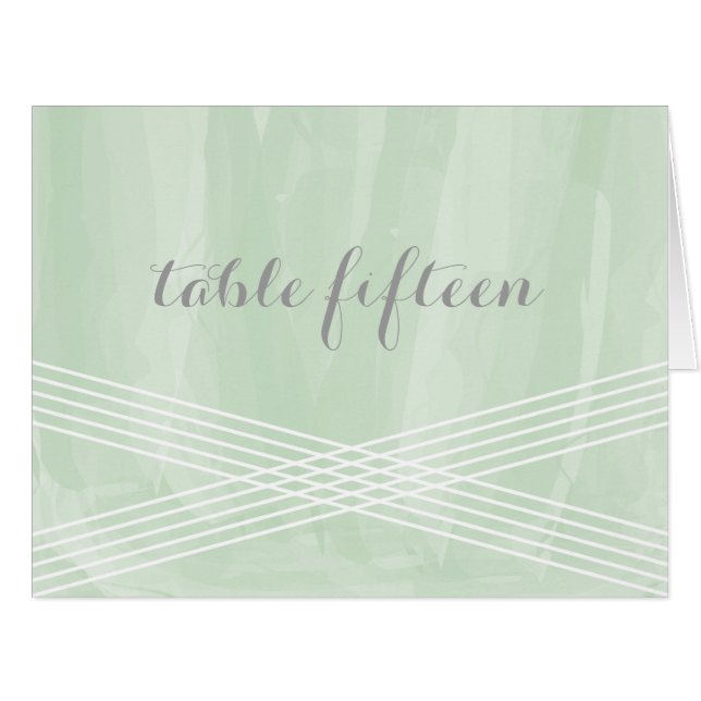 Green Watercolor Deco Table Number (Front Horizontal)