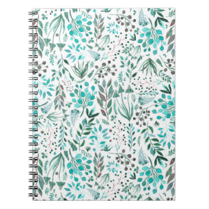 Green Watercolor Foliage Notebook