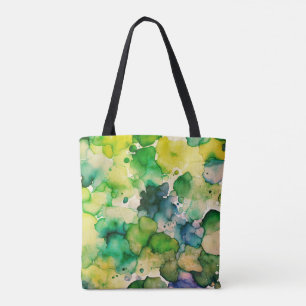 Green Watercolor Fusion Tote Bag
