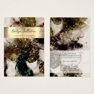 Green watercolor jewellery display card