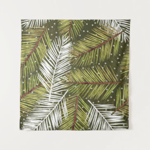 Green Watercolor Leaves: Seamless Illustration Tapestry