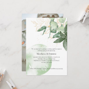 Green Watercolor Modern Photo Reception Only Invitation
