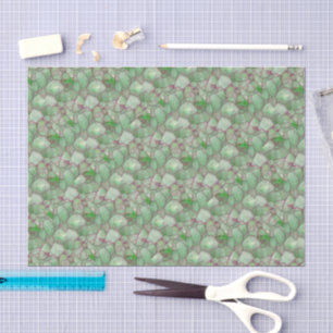 Green Watercolor Mosaic Sea Glass  Tissue Paper