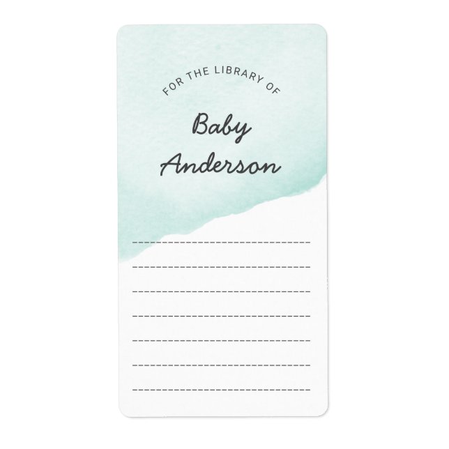 Green Watercolor neutral gender baby shower book (Front)